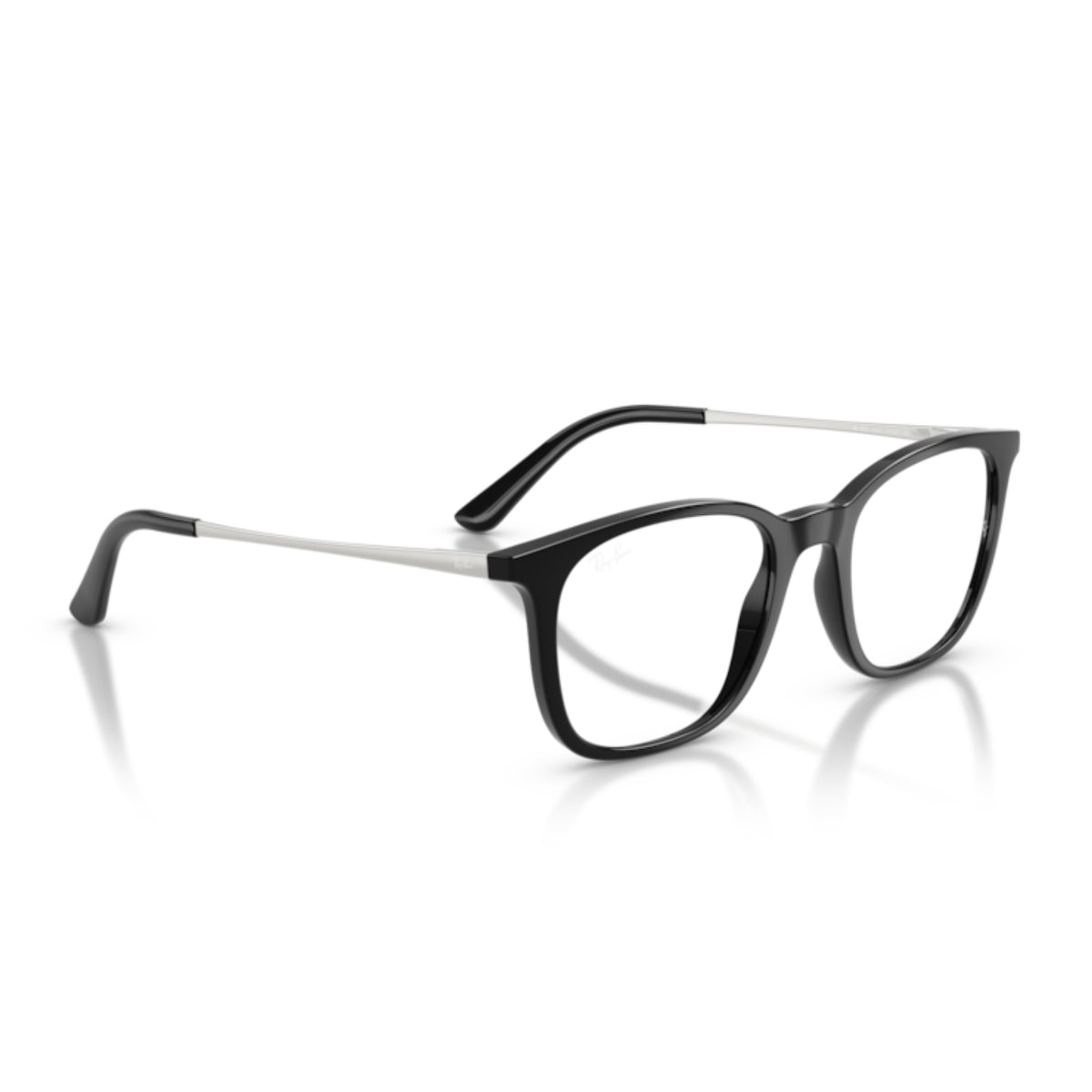 Ray-Ban RX7263I black square eyeglasses, angled view
