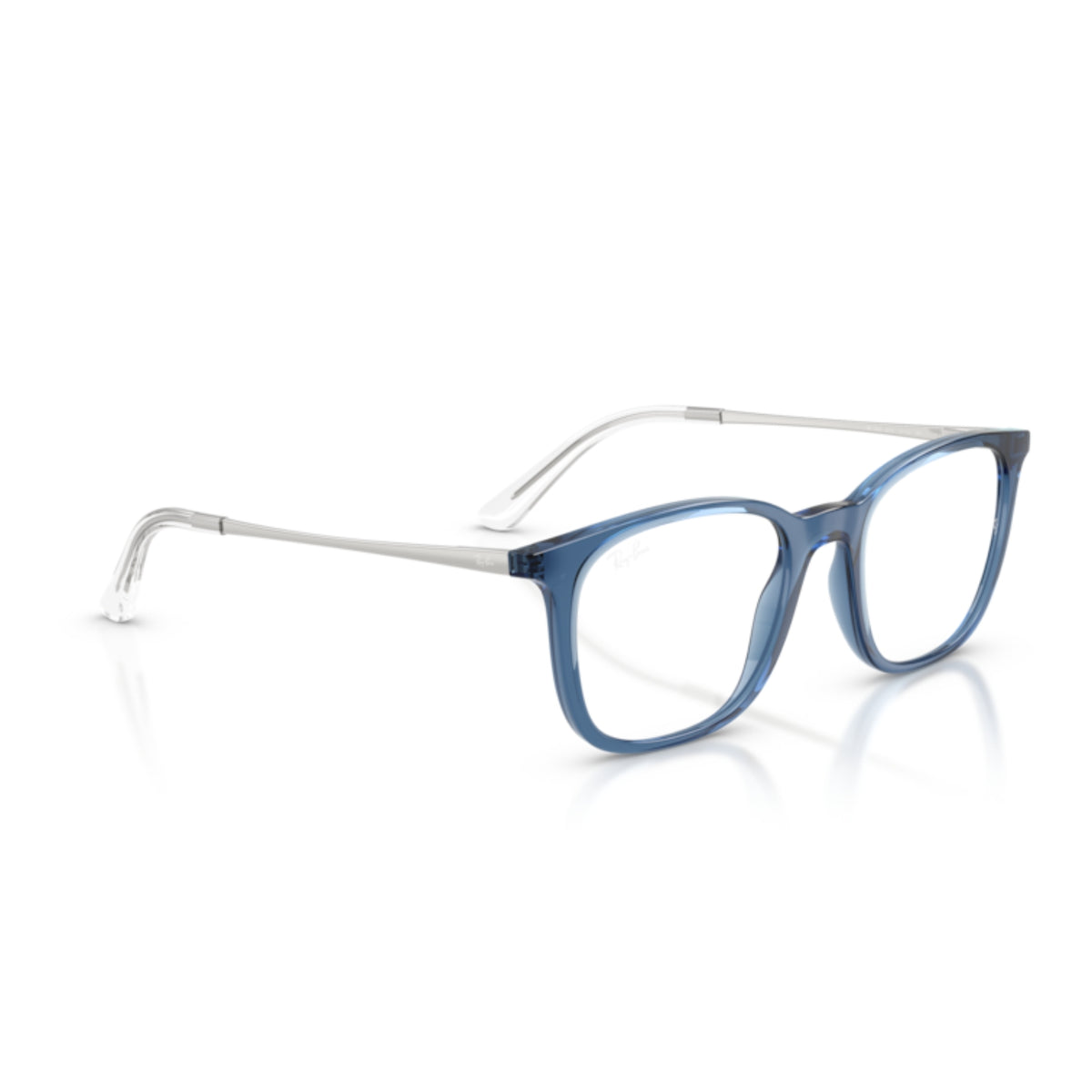 Ray-Ban RX7263I blue square eyeglasses, angled view