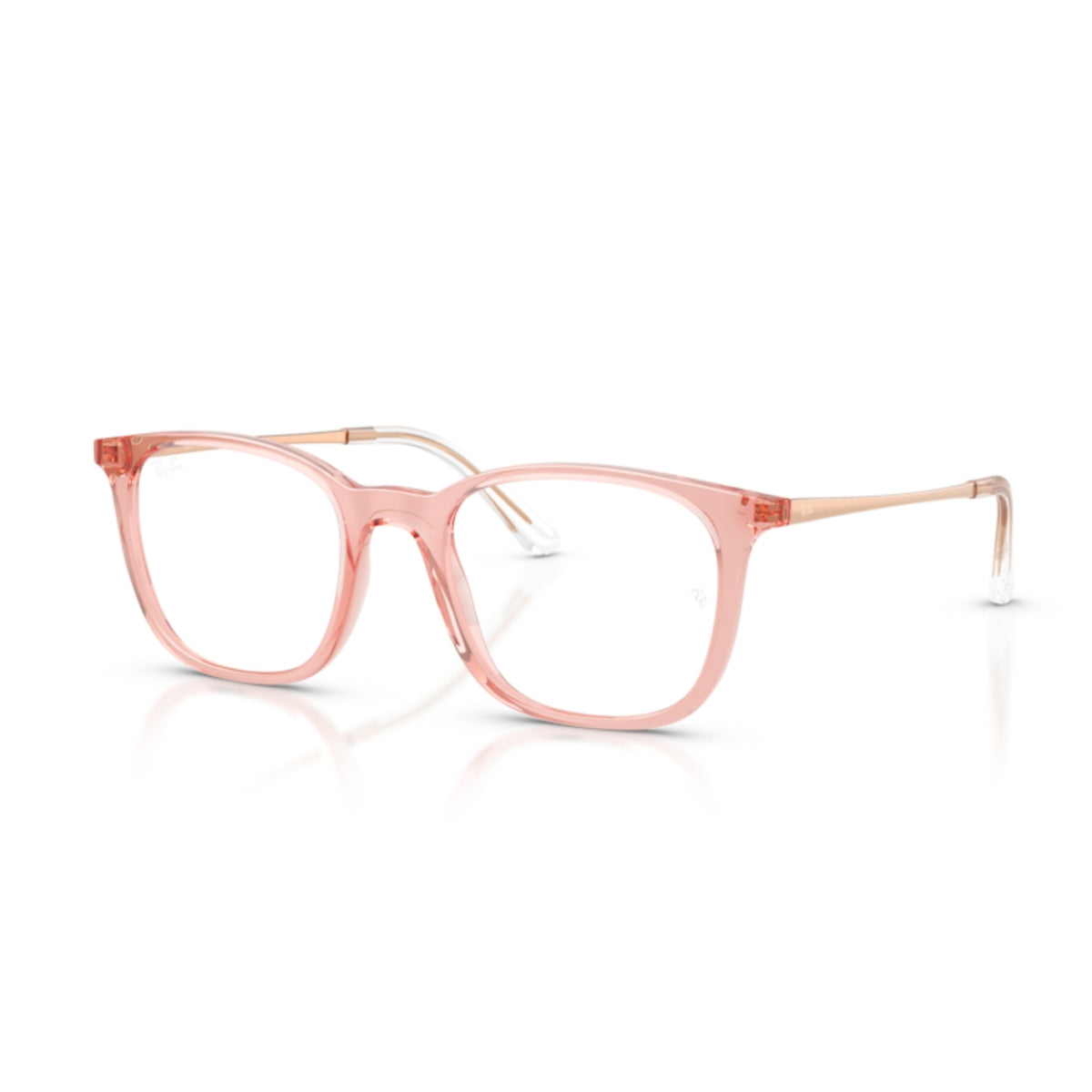 Ray-Ban RX7263I light brown square eyeglasses with plastic and metal frame