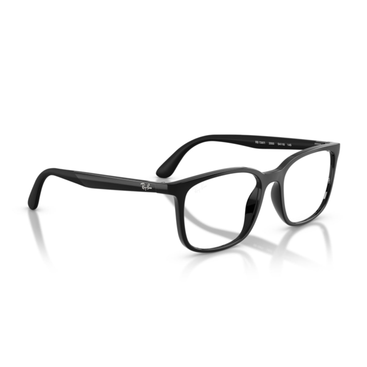 Ray-Ban RX7267I black square eyeglasses, angled view