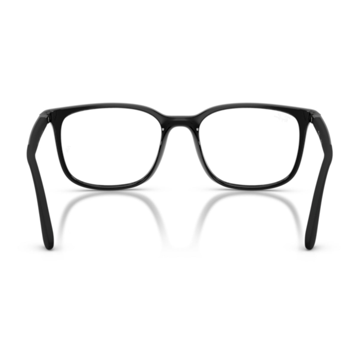 Ray-Ban RX7267I black square eyeglasses, back view of the frame and temples