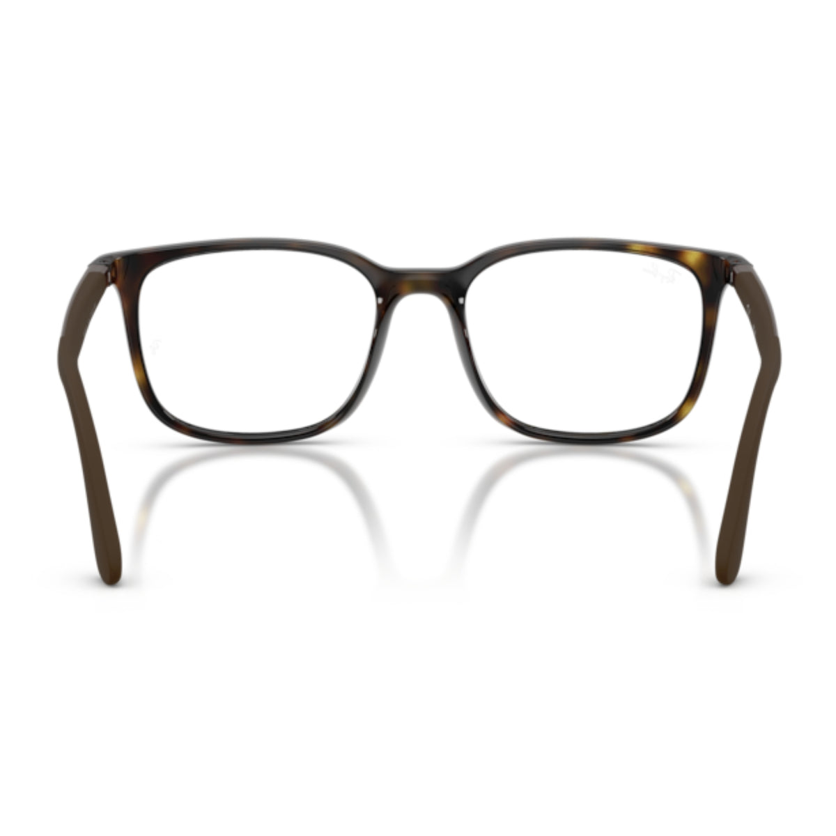 Ray-Ban RX7267I havana square eyeglasses, back view of the frame and temples