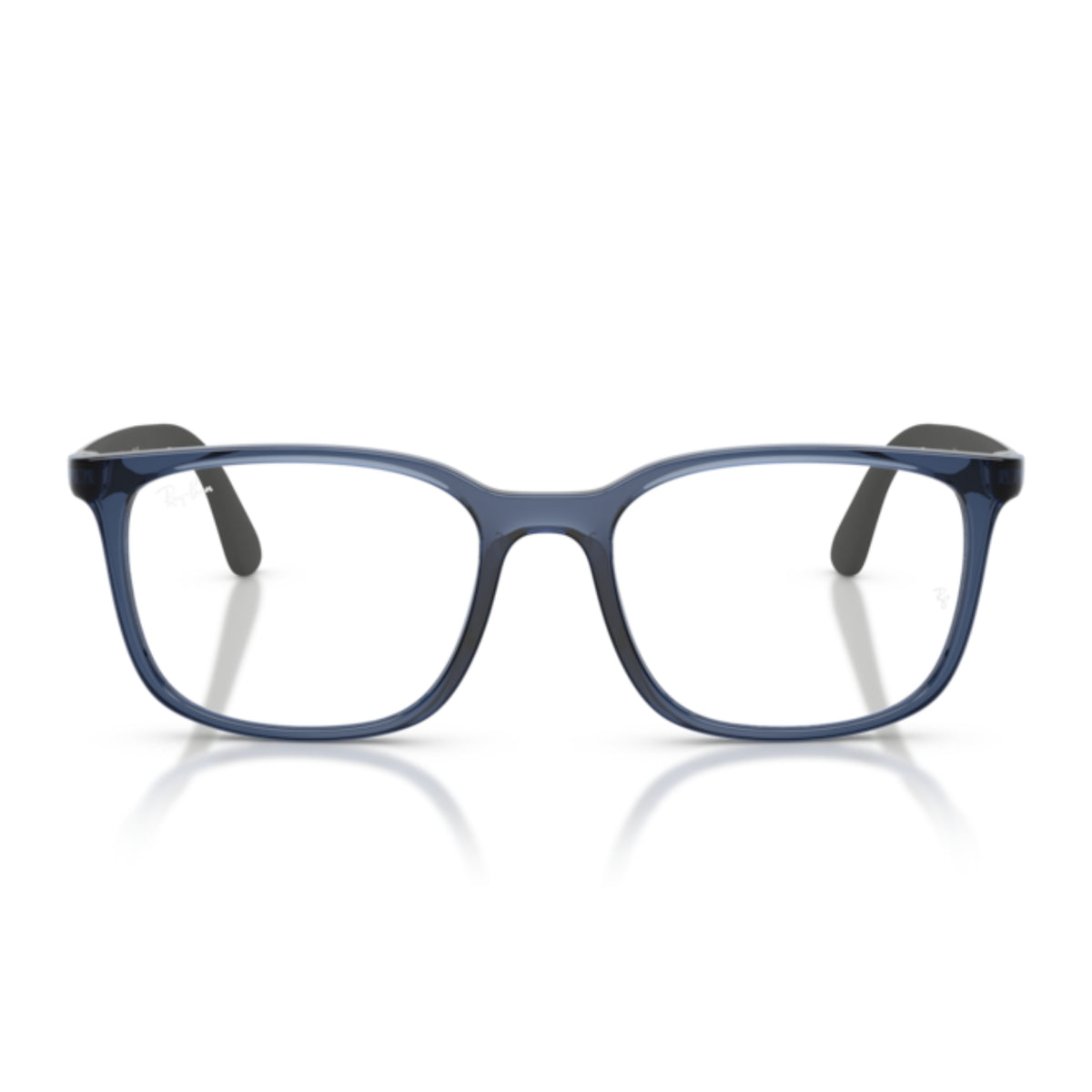 Ray-Ban RX7267I transparent blue square eyeglasses, full-rim lightweight frame