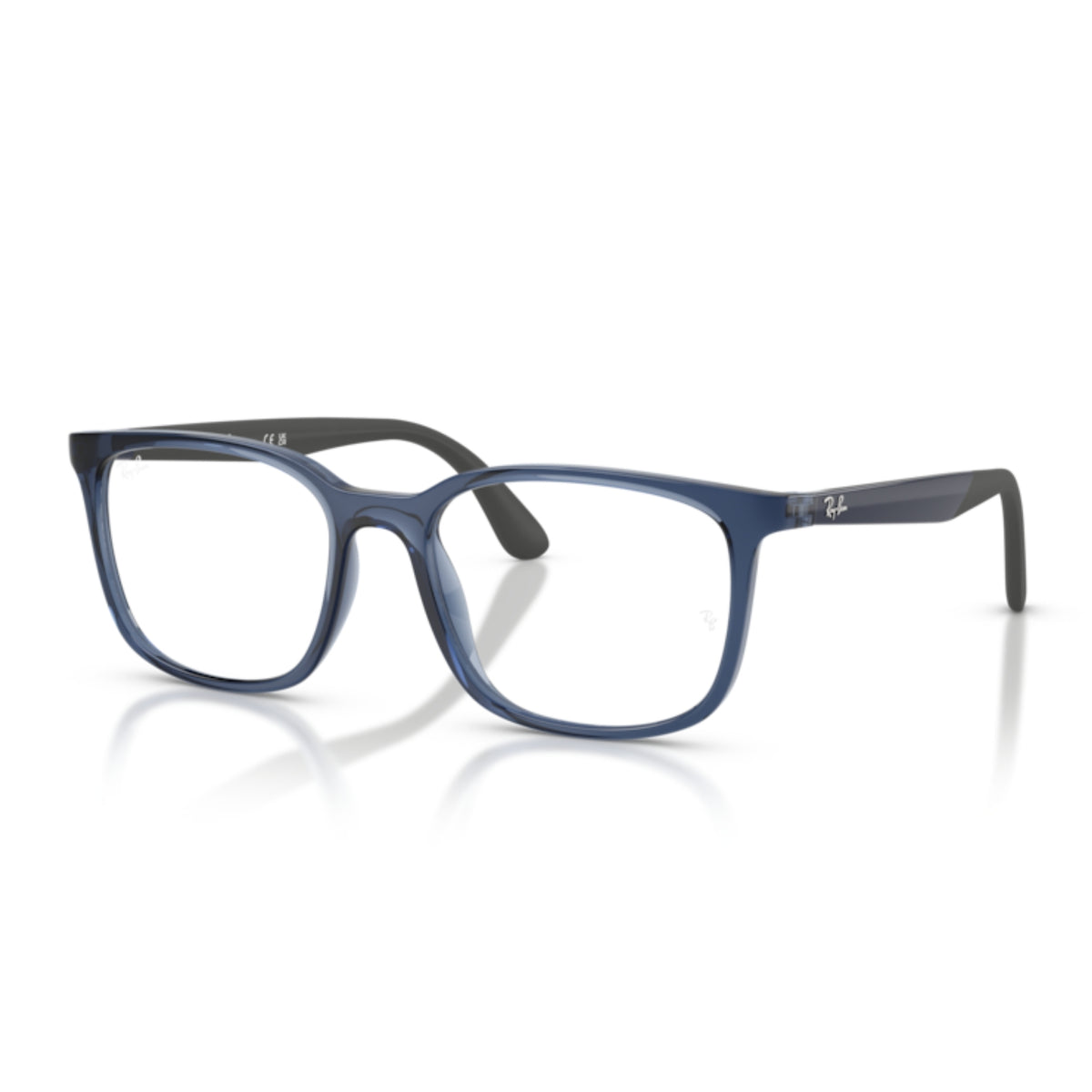 Ray-Ban RX7267I transparent blue square eyeglasses with lightweight frame