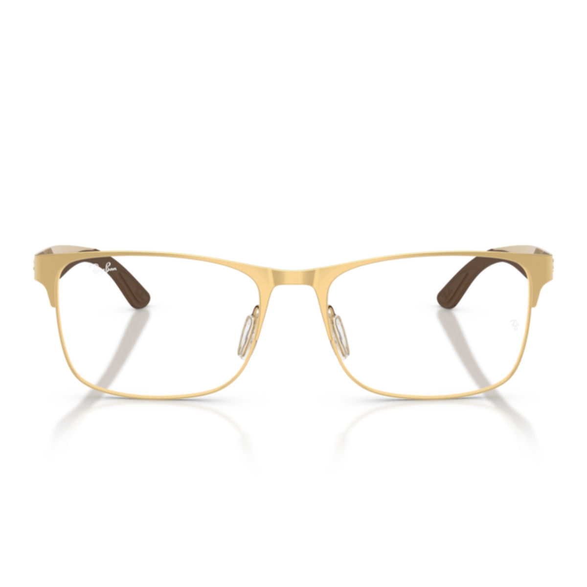 Ray-Ban RX7550 arista gold rectangle eyeglasses, full-rim metal frame