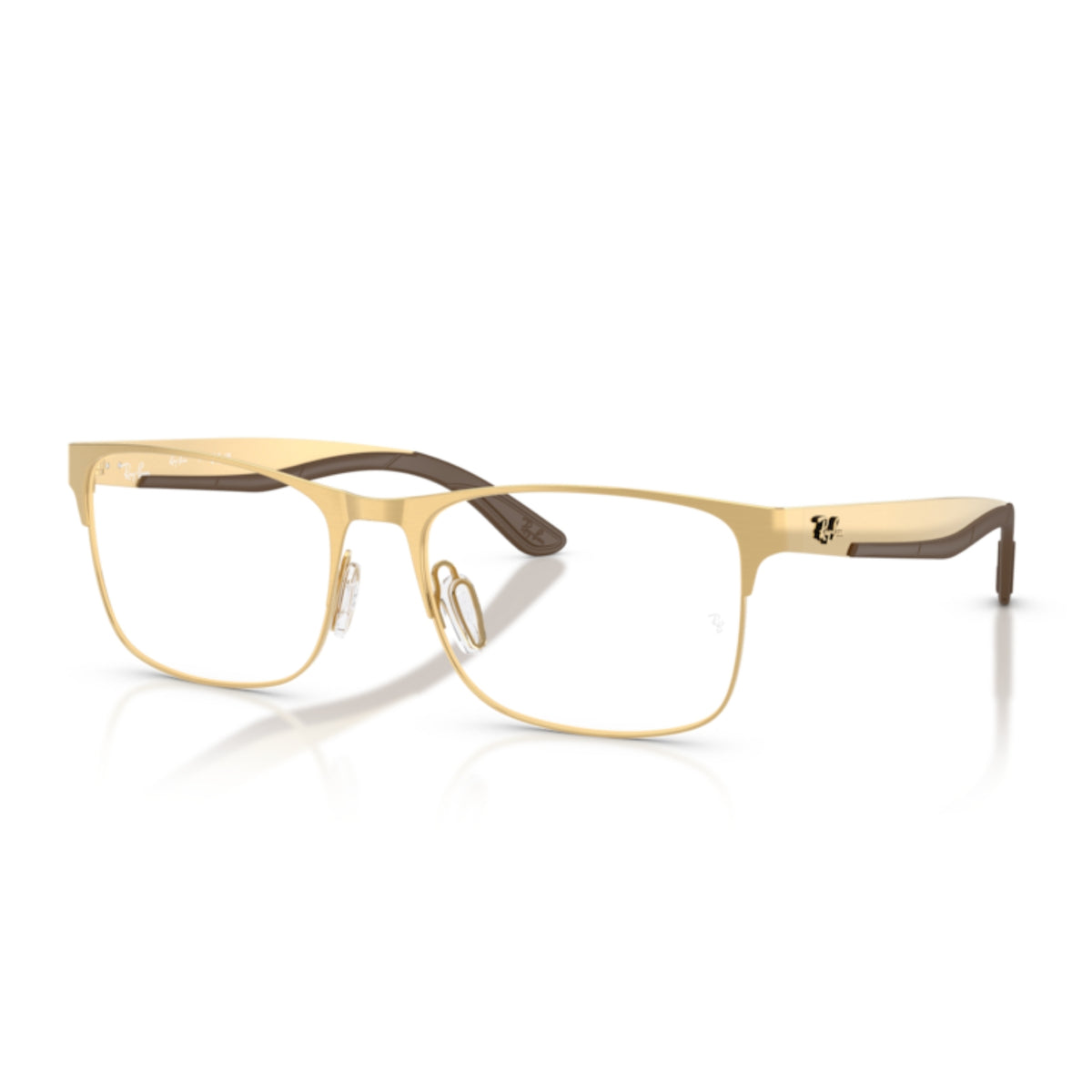 Ray-Ban RX7550 arista gold rectangle eyeglasses with metal frame