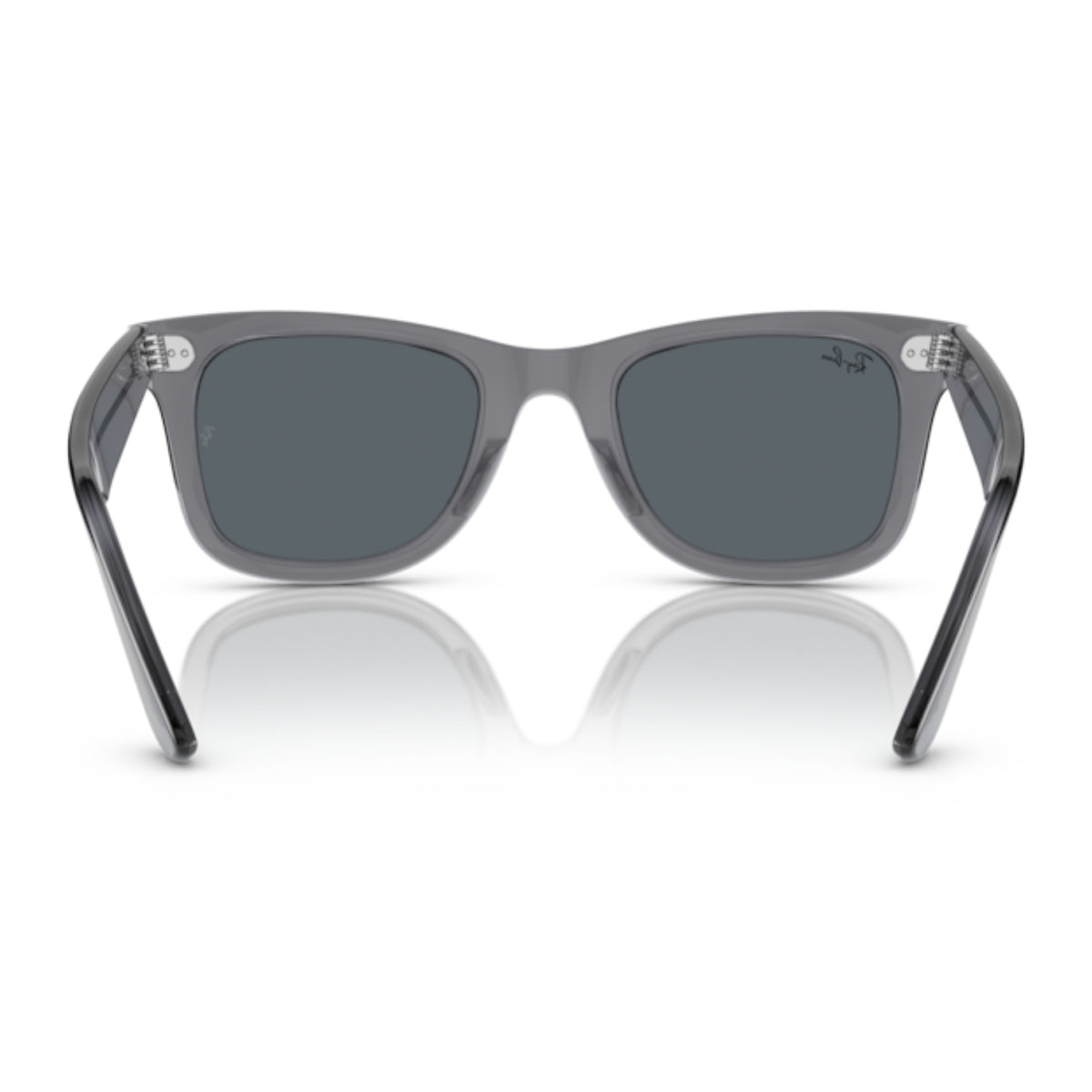 Ray-Ban Wayfarer RB2140 transparent gray sunglasses, back view of the frame and temples