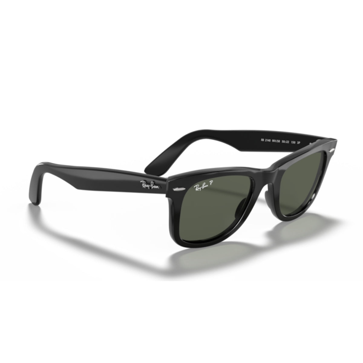 Ray-Ban Wayfarer RB2140 black sunglasses, angled view