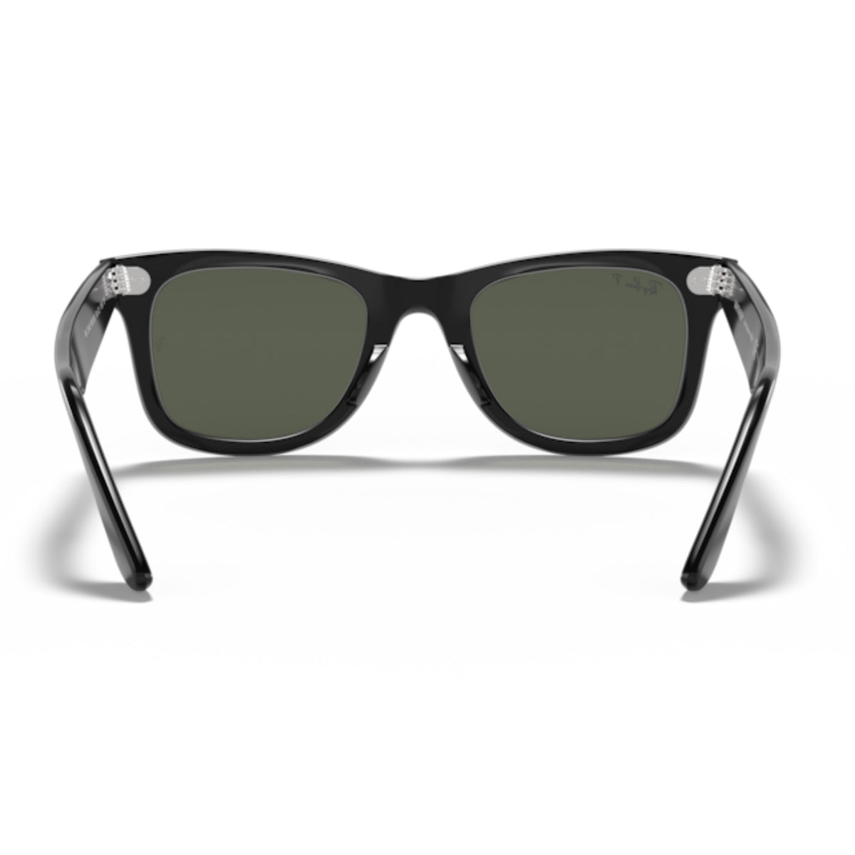 Ray-Ban Wayfarer RB2140 black sunglasses, back view of the frame and temples