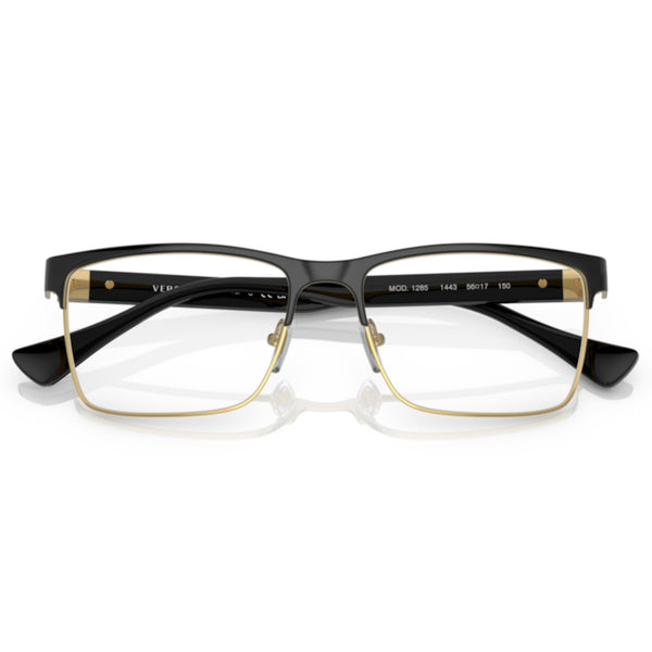 Versace VE1285 1443 Black Rectangle Eyeglasses