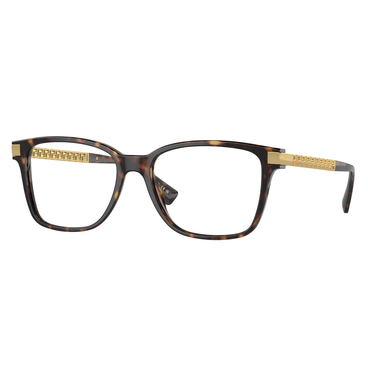 Versace VE3340U havana square eyeglasses with acetate and metal frame
