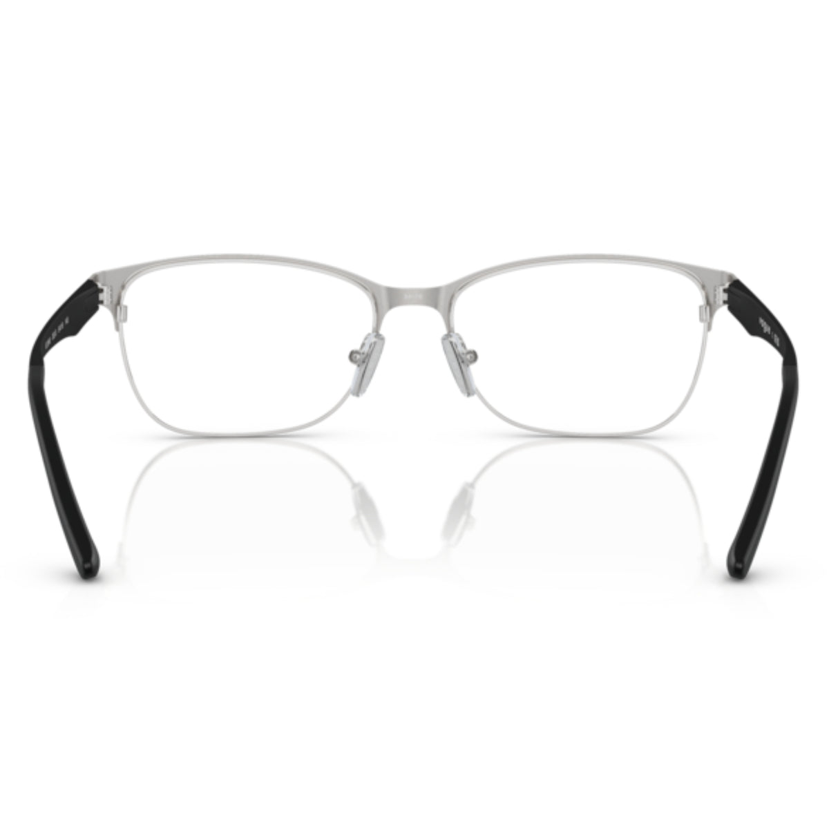 Vogue VO3940 matte black square eyeglasses, back view of the frame and temples
