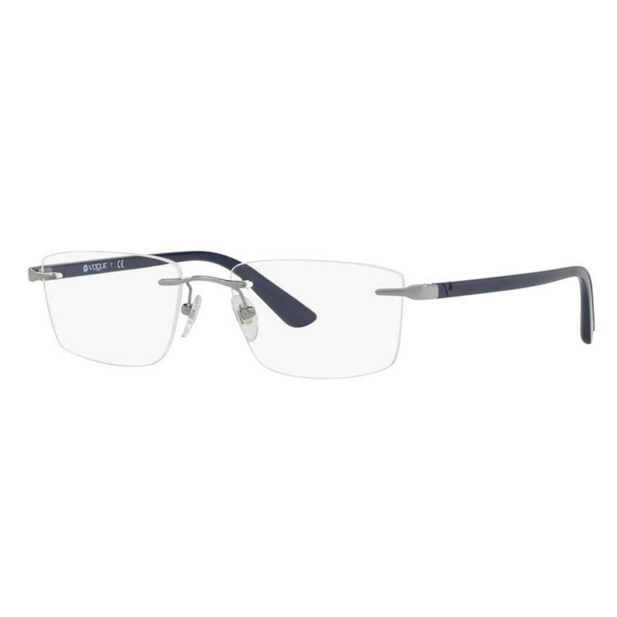 Vogue VO4099I brushed gunmetal rimless eyeglasses with metal frame