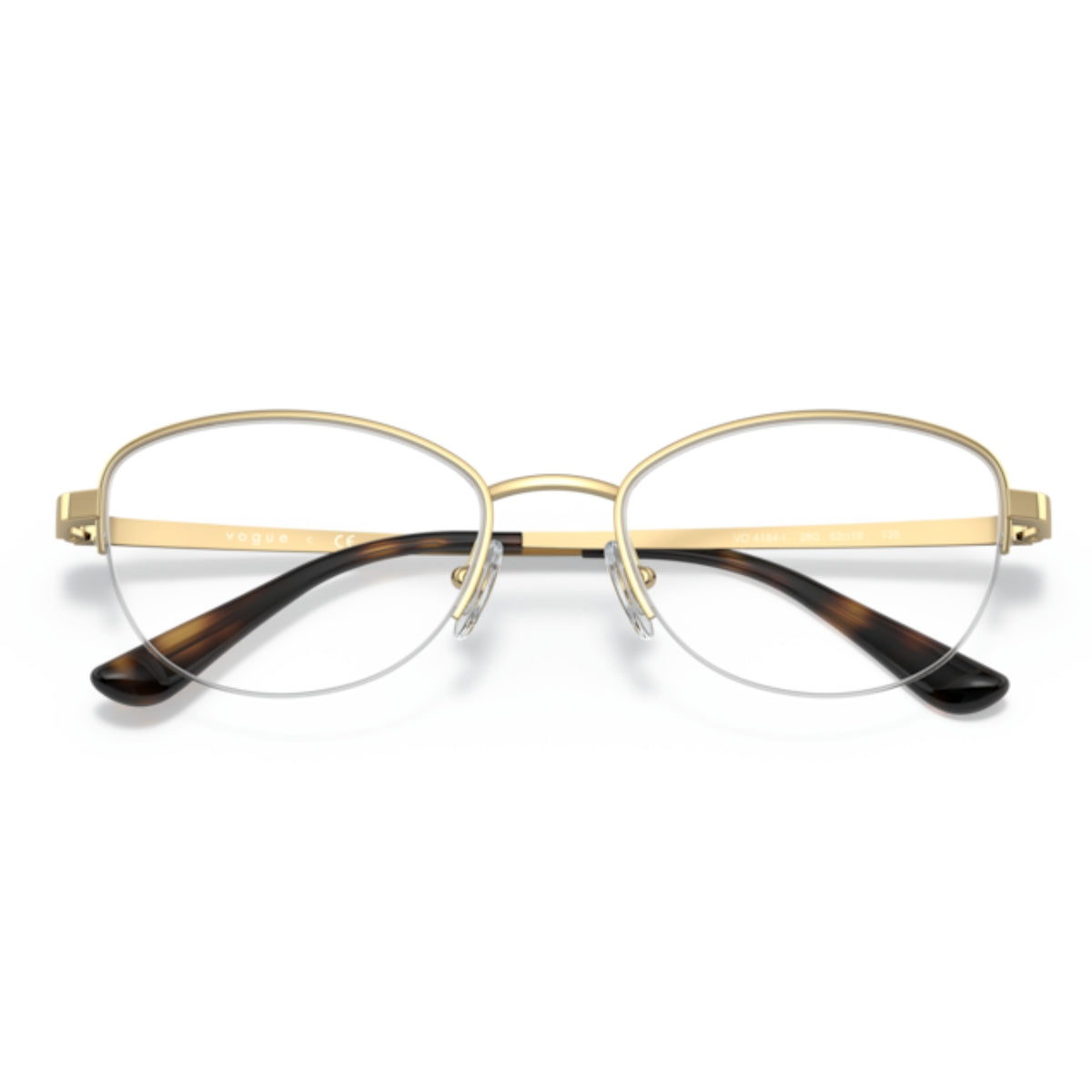 Vogue VO4184I rose gold square eyeglasses, front view with the temples folded