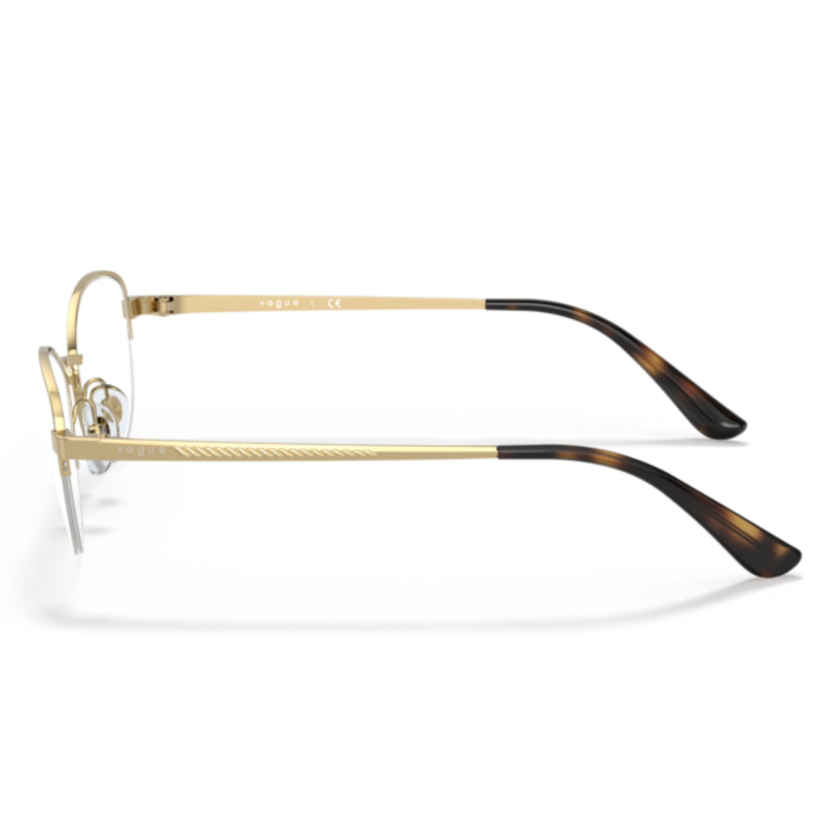 Vogue VO4184I rose gold square eyeglasses, side view of the temple