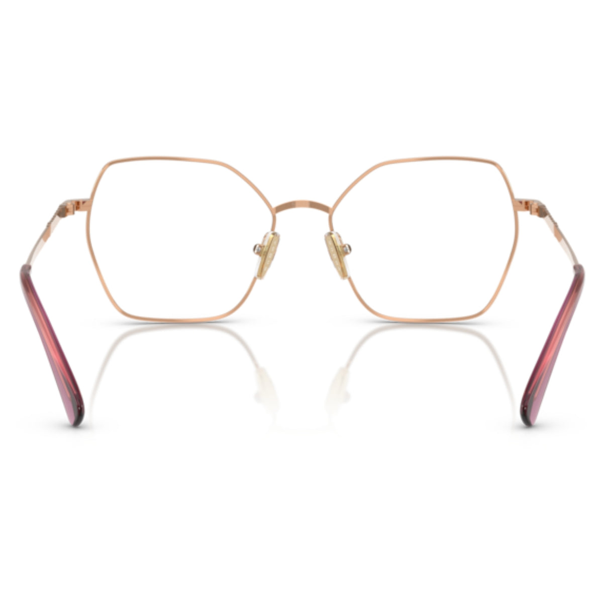 Vogue VO4196 rose gold geometric eyeglasses, back view of the frame and temples