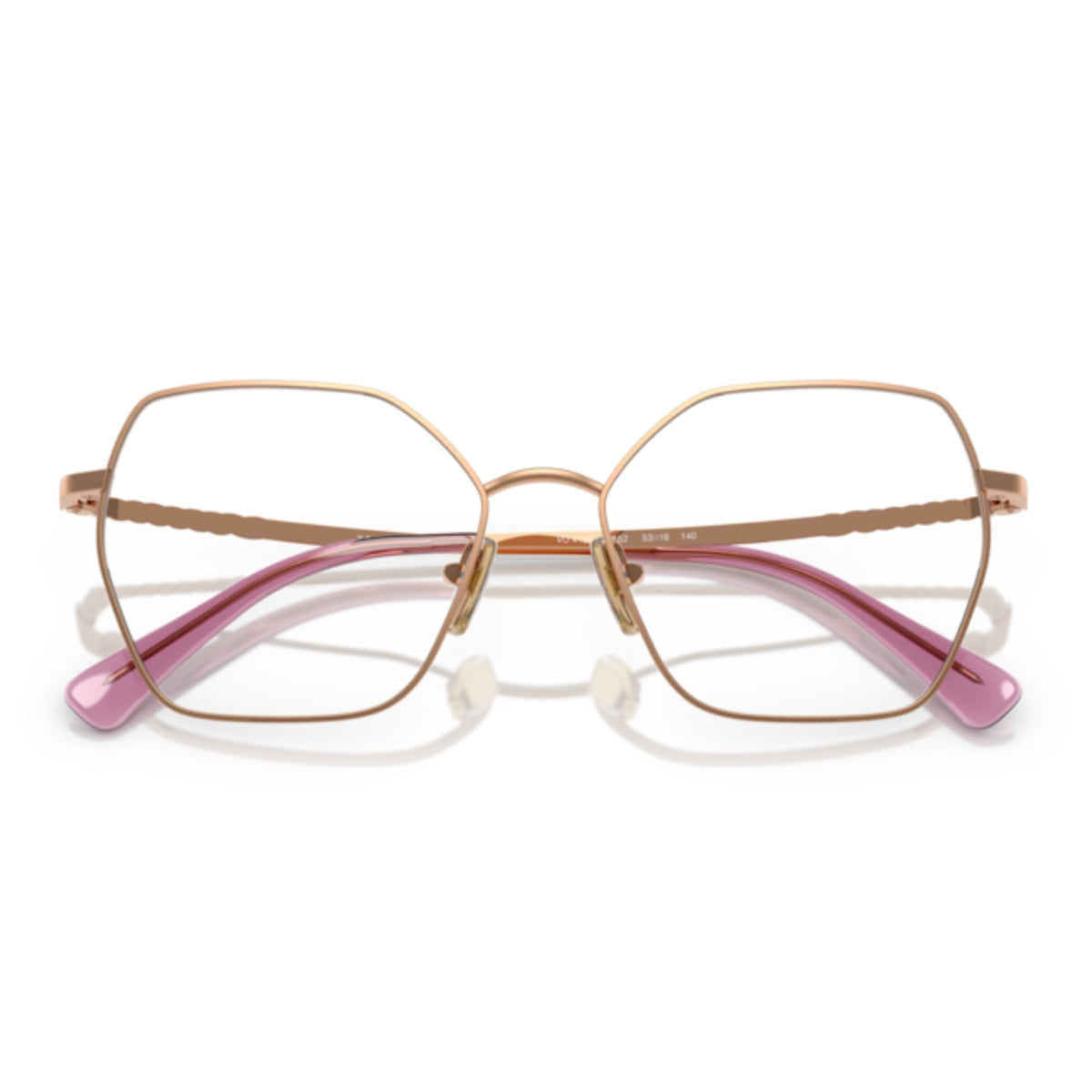 Vogue VO4196 rose gold geometric eyeglasses, front view with the temples folded