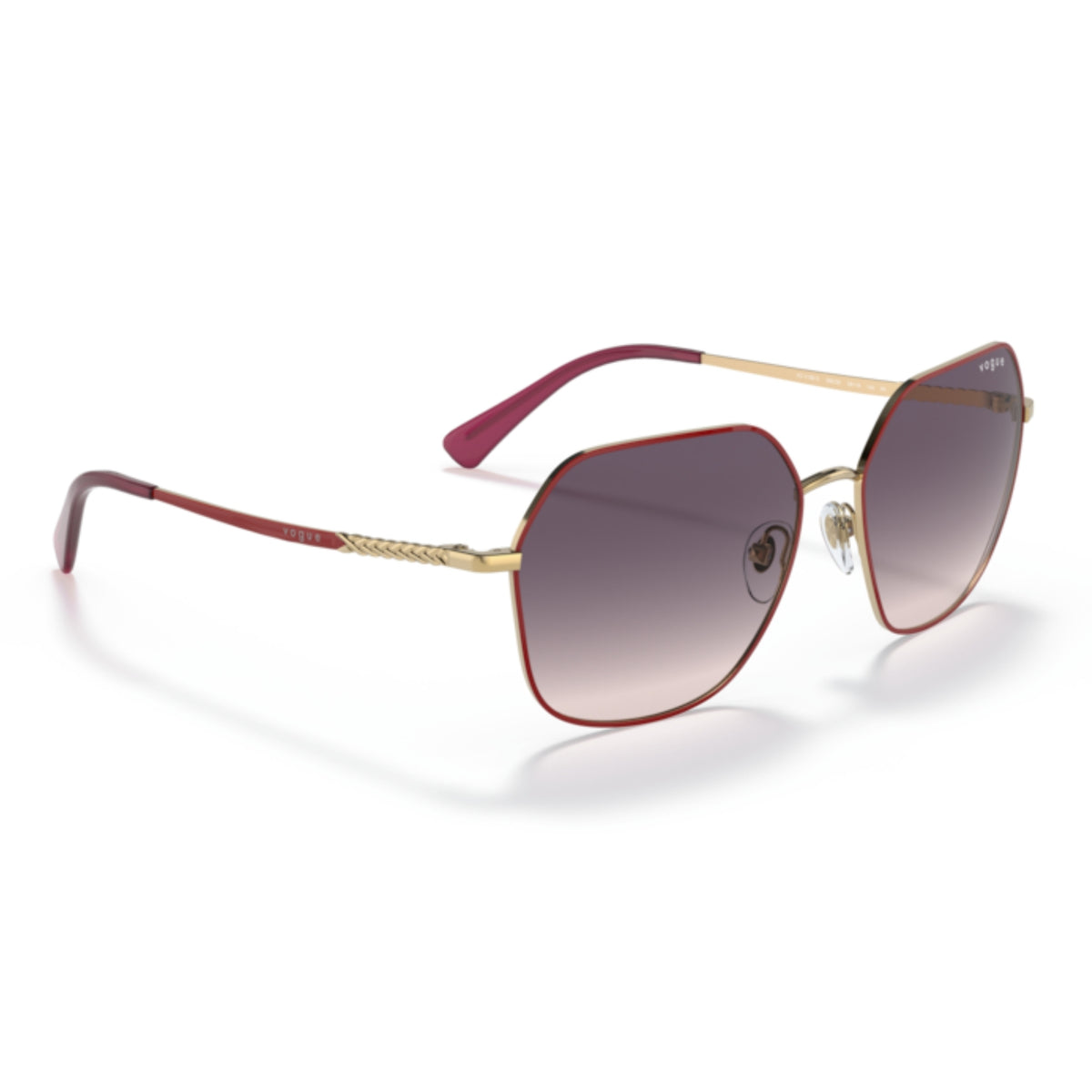 Vogue VO4198S top red/gold geometric sunglasses, angled view