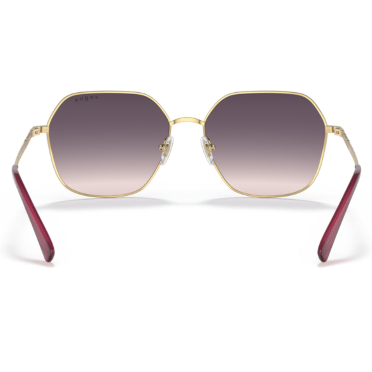 Vogue VO4198S top red/gold geometric sunglasses, back view of the frame and temples