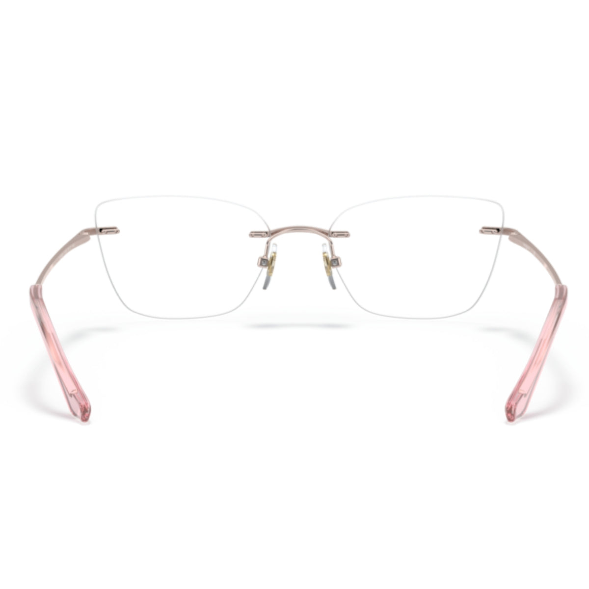 Vogue VO4202I milky pink rimless eyeglasses, back view of the frame and temples