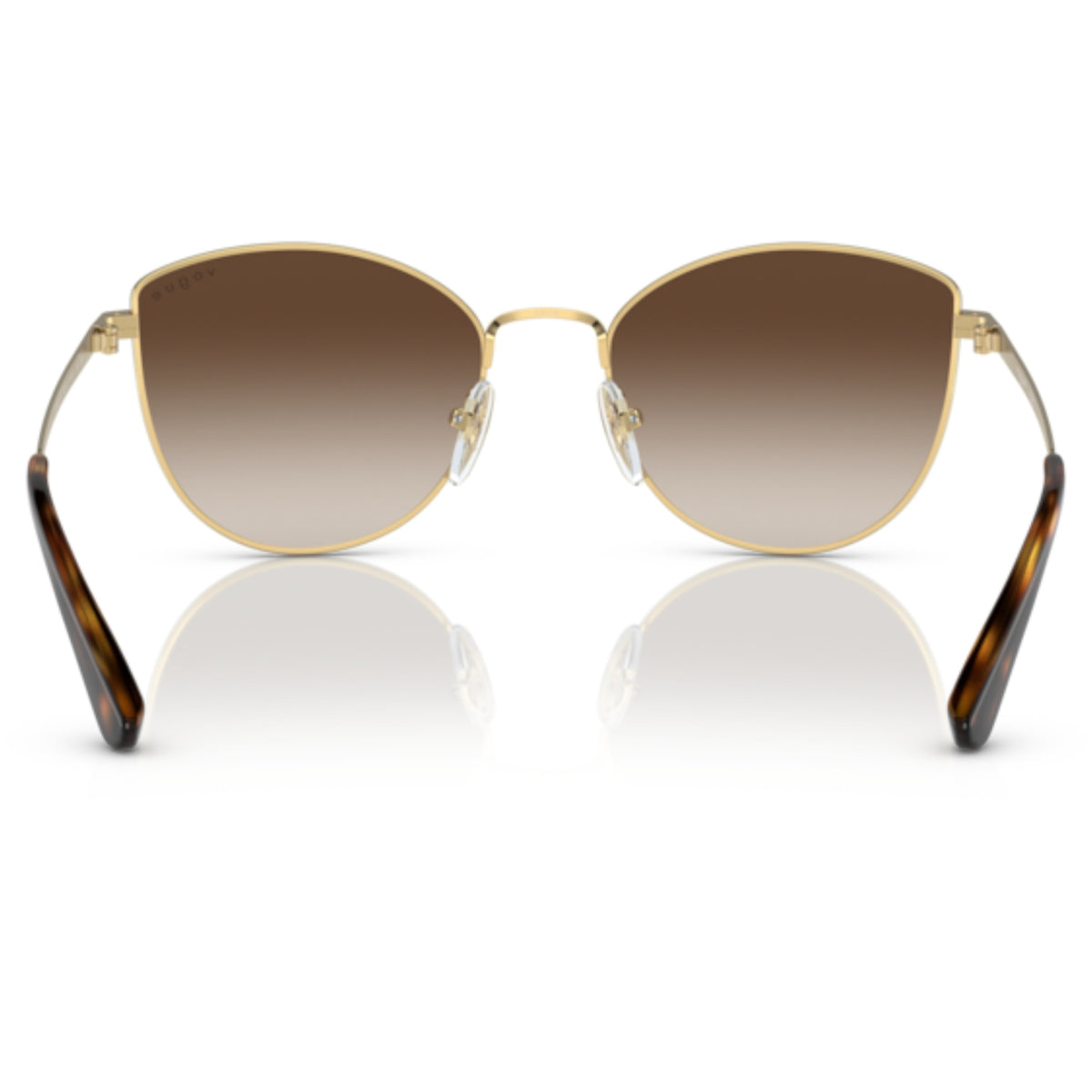 Vogue VO4211S gold cat-eye sunglasses, back view of the frame and temples