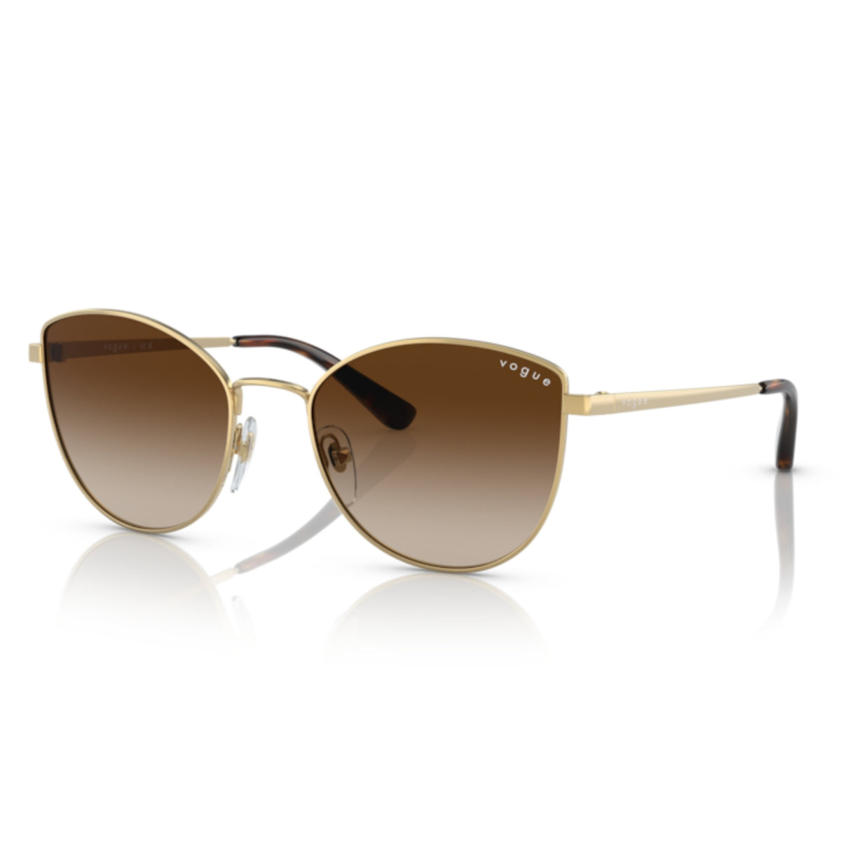 Vogue VO4211S gold cat-eye sunglasses with brown lenses