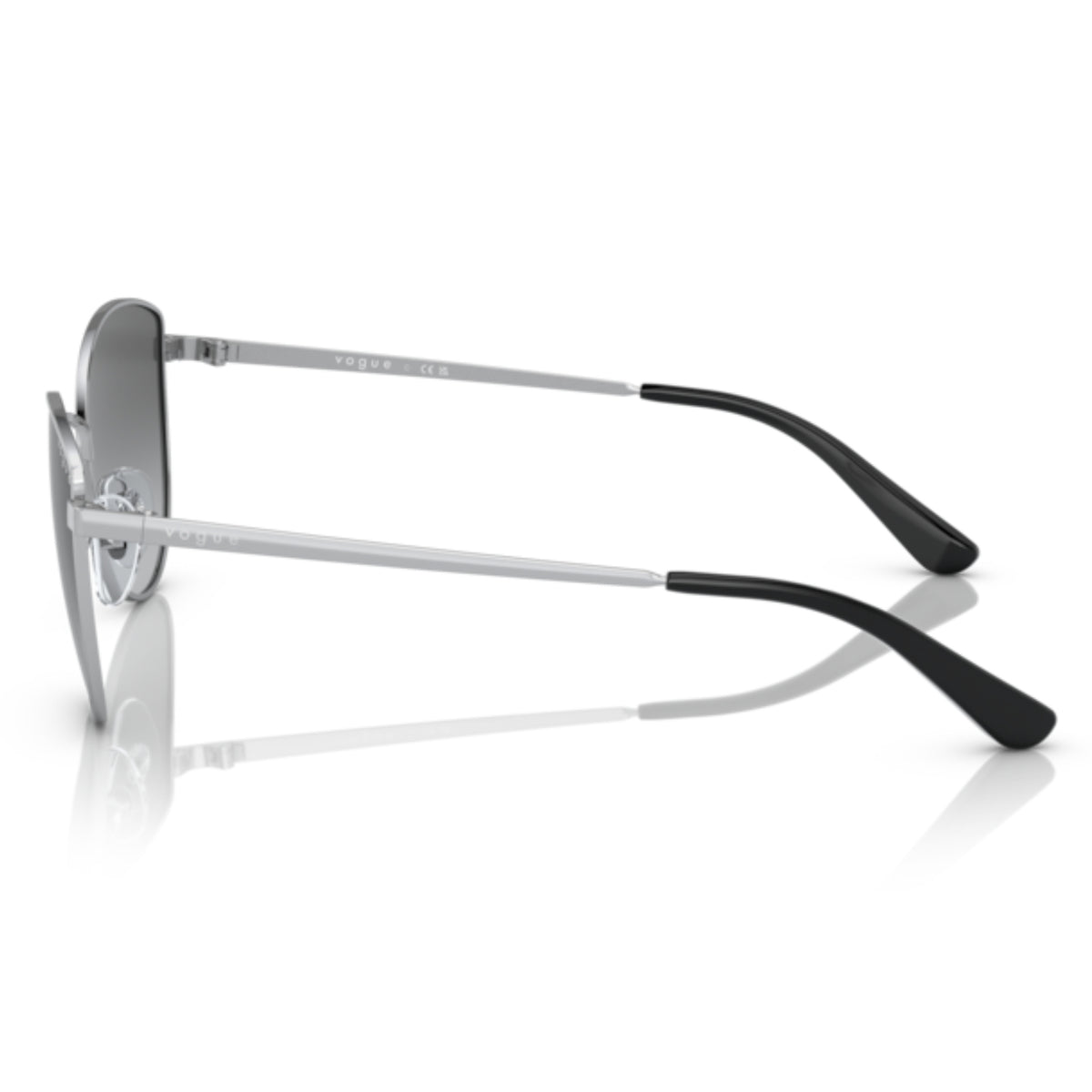 Vogue VO4211S silver cat-eye sunglasses, side view of the temple