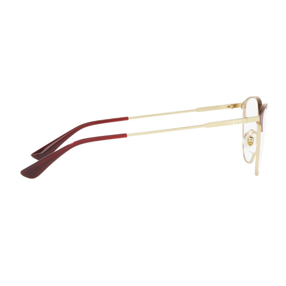 Vogue VO4261I top bordeaux/gold cat-eye eyeglasses, side view of the temple