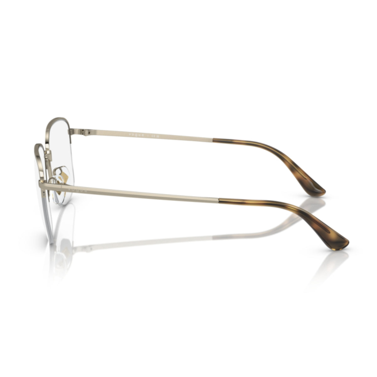 Vogue VO4278I pale gold geometric eyeglasses, side view of the pale gold temple