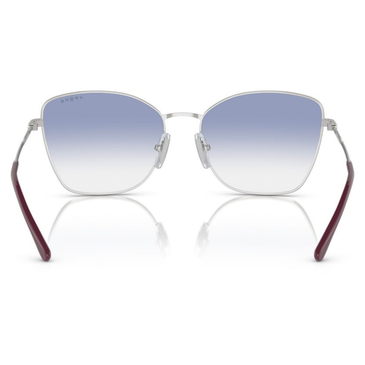 Vogue VO4279S silver cat-eye sunglasses, back view of the frame and temples