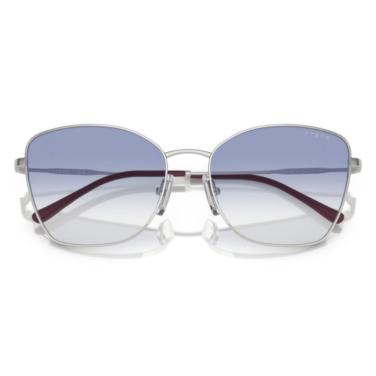 Vogue VO4279S silver cat-eye sunglasses, front view with the temples folded