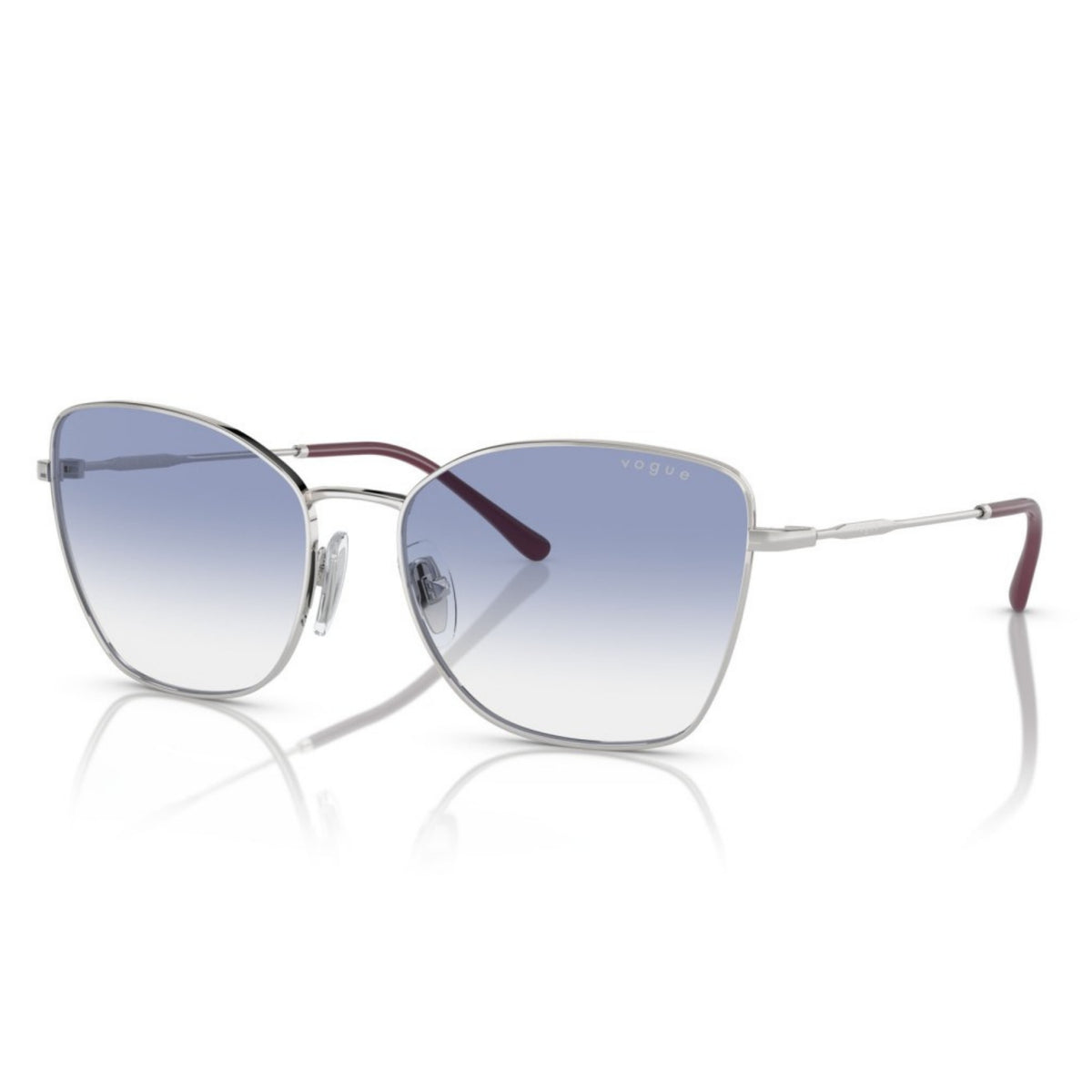 Vogue VO4279S silver cat-eye sunglasses with clear lenses
