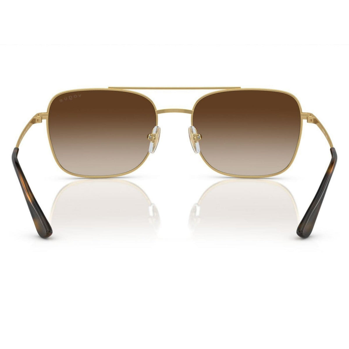 Vogue VO4294S gold rectangle sunglasses, back view of the frame and temples