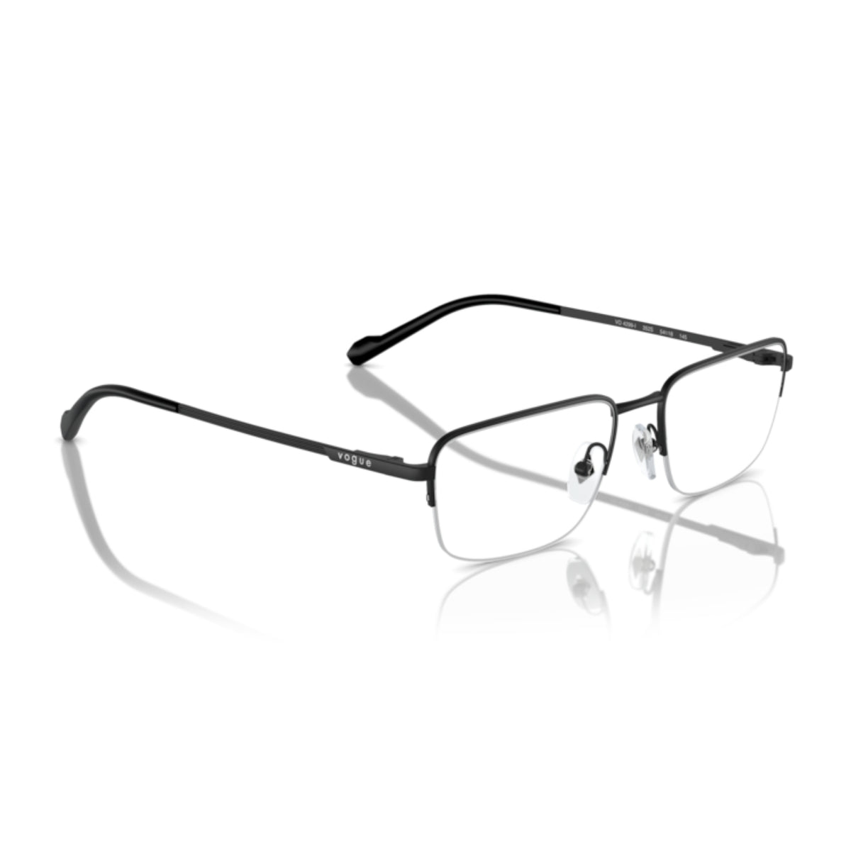 Vogue VO4299I matte black rectangle eyeglasses, angled view