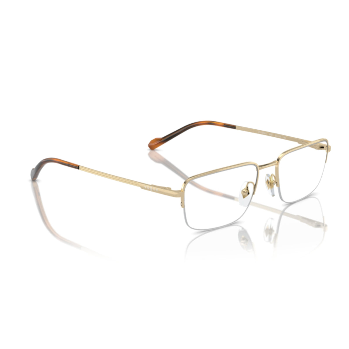 Vogue VO4299I pale gold rectangle eyeglasses, angled view