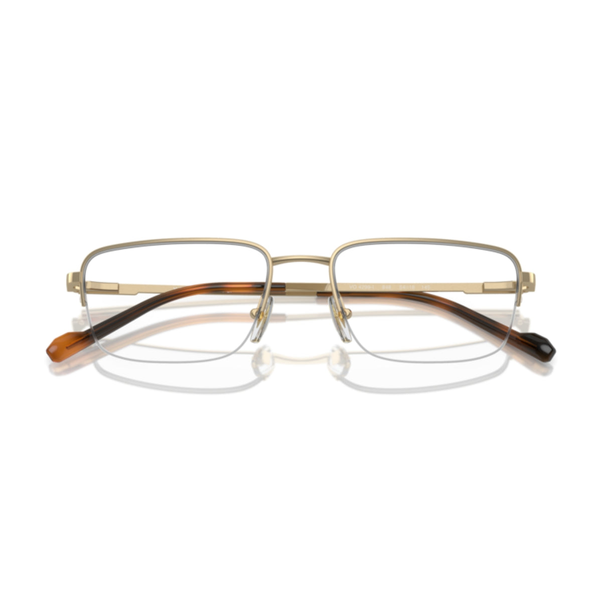 Vogue VO4299I pale gold rectangle eyeglasses, front view with the temples folded