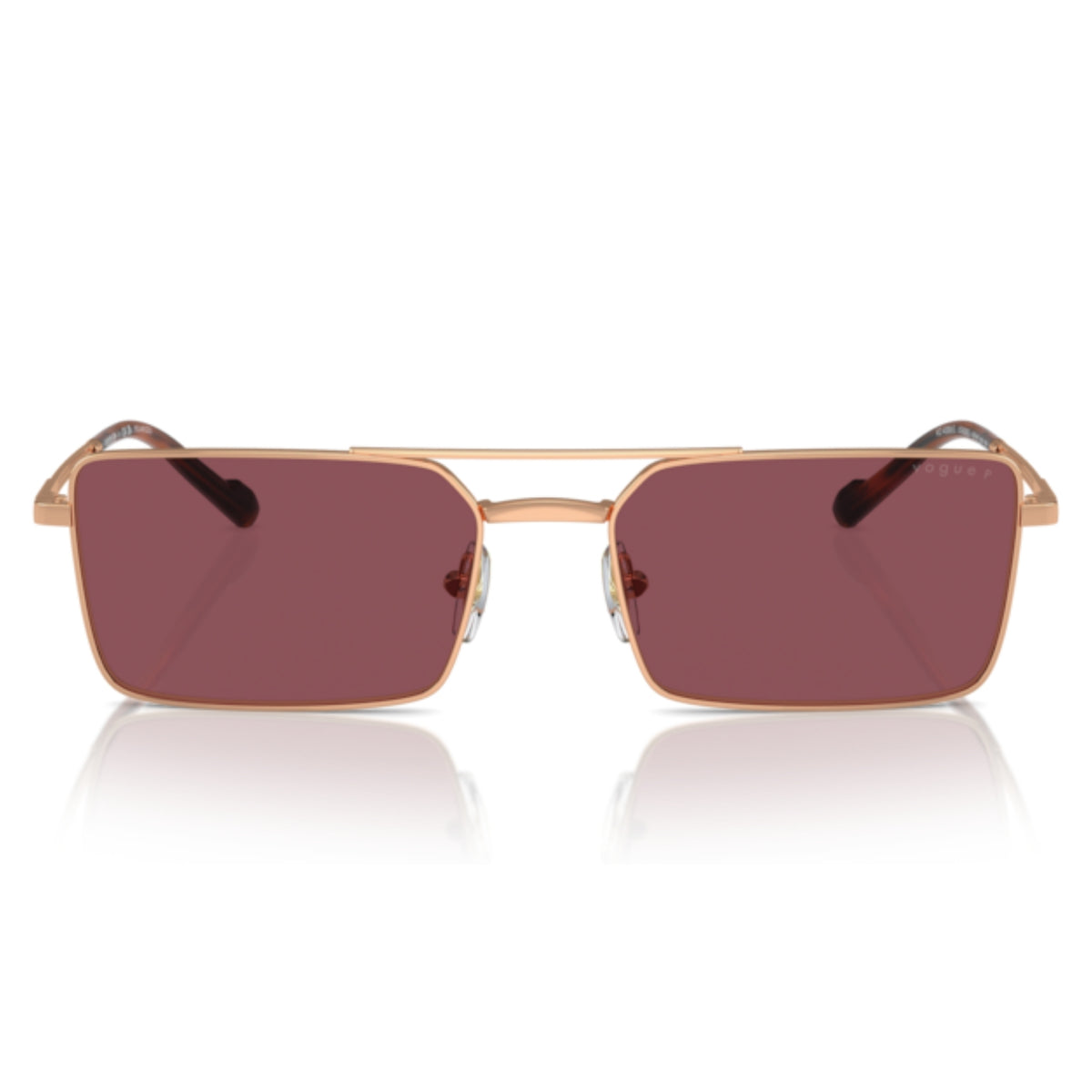 Vogue VO4309S rose gold rectangle sunglasses, full-rim metal frame