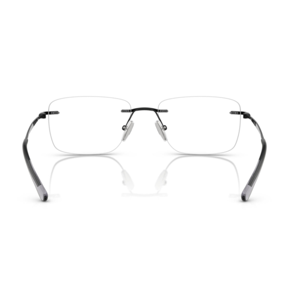 Vogue VO4314I antique silver rimless eyeglasses, back view of the frame and temples