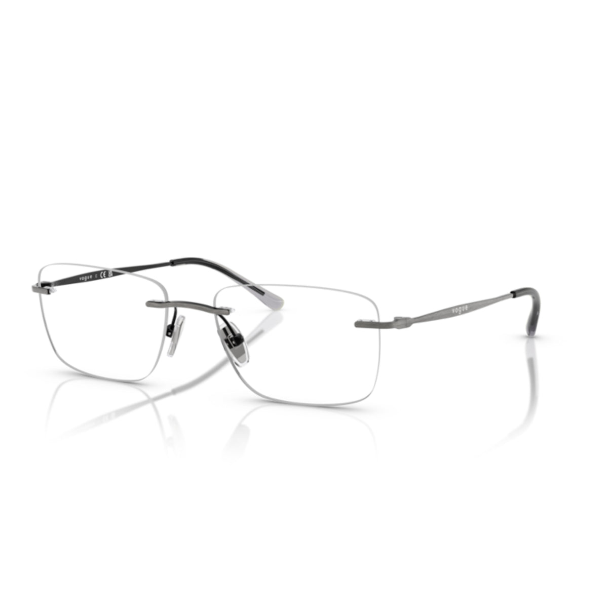 Vogue VO4314I antique silver rimless eyeglasses with metal frame