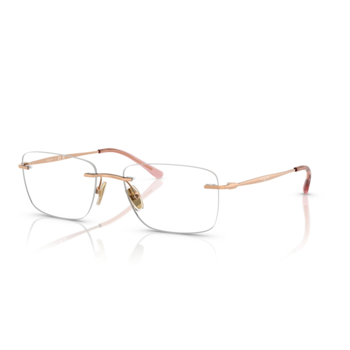 Vogue VO4314I rose gold rimless eyeglasses with metal frame