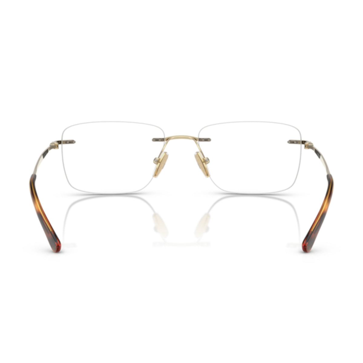 Vogue VO4314I pale gold rimless eyeglasses, back view of the frame and temples