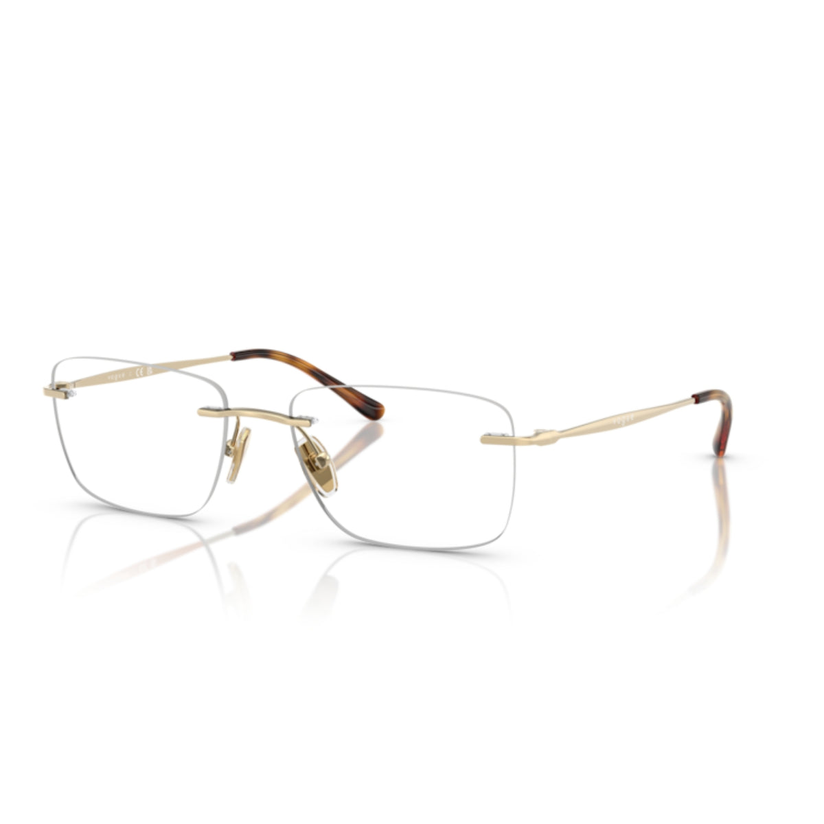 Vogue VO4314I pale gold rimless eyeglasses with metal frame