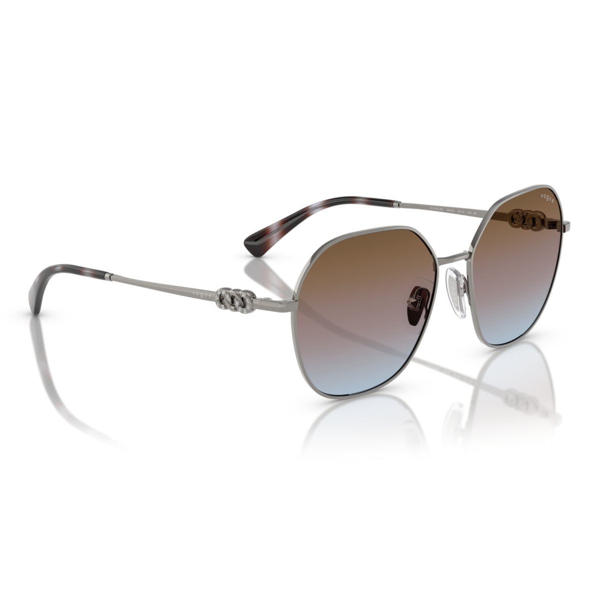 Vogue VO4318SB gunmetal geometric sunglasses, angled view