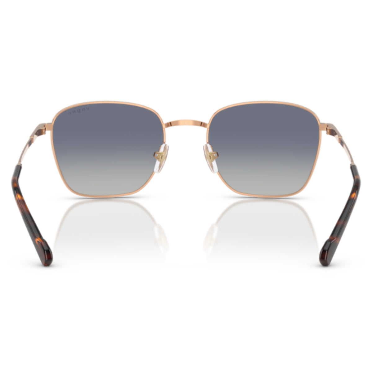 Vogue VO4322S rose gold square sunglasses, back view of the frame and temples
