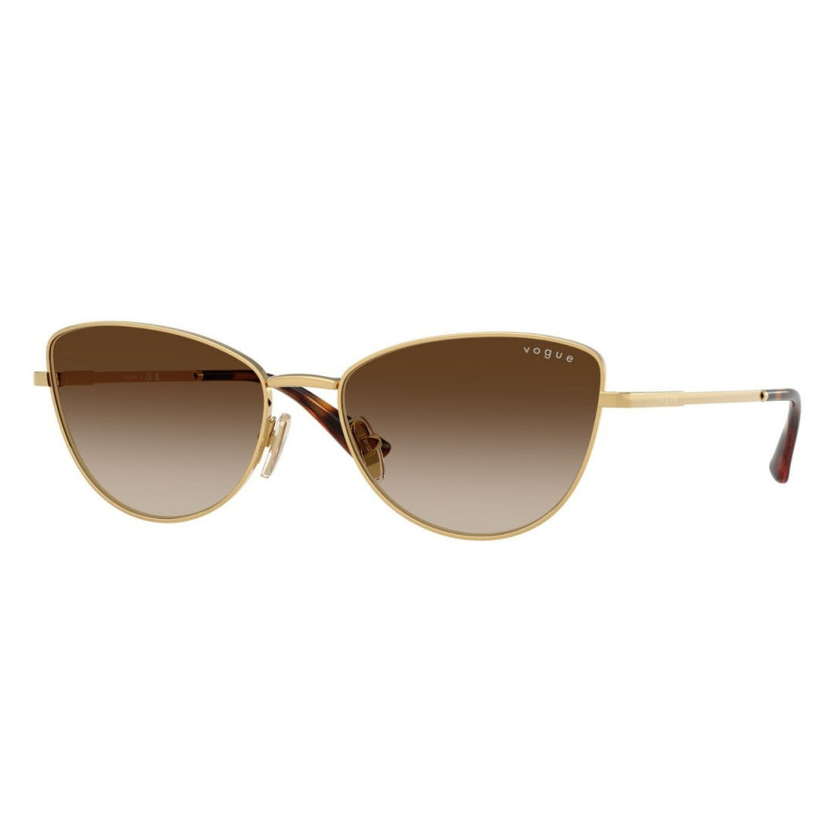 Vogue VO4324S gold cat-eye sunglasses with dark brown lenses, another view