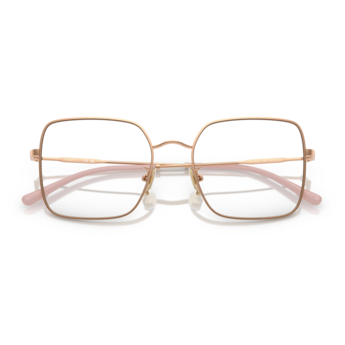 Vogue VO4328D rose gold square eyeglasses, front view with the temples folded
