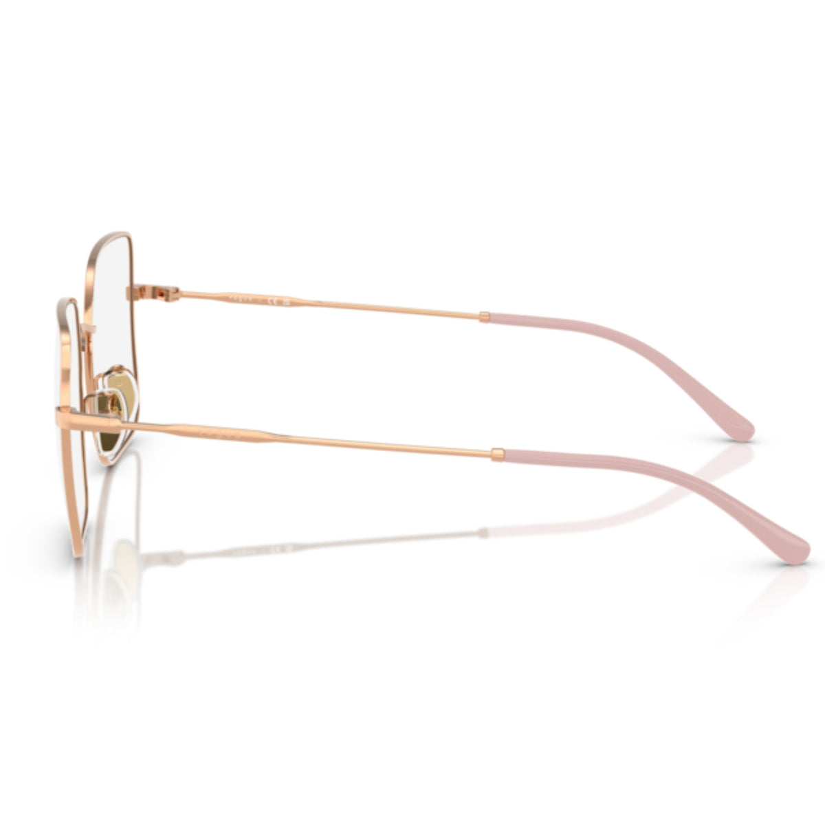 Vogue VO4328D rose gold square eyeglasses, side view of the rose gold temple