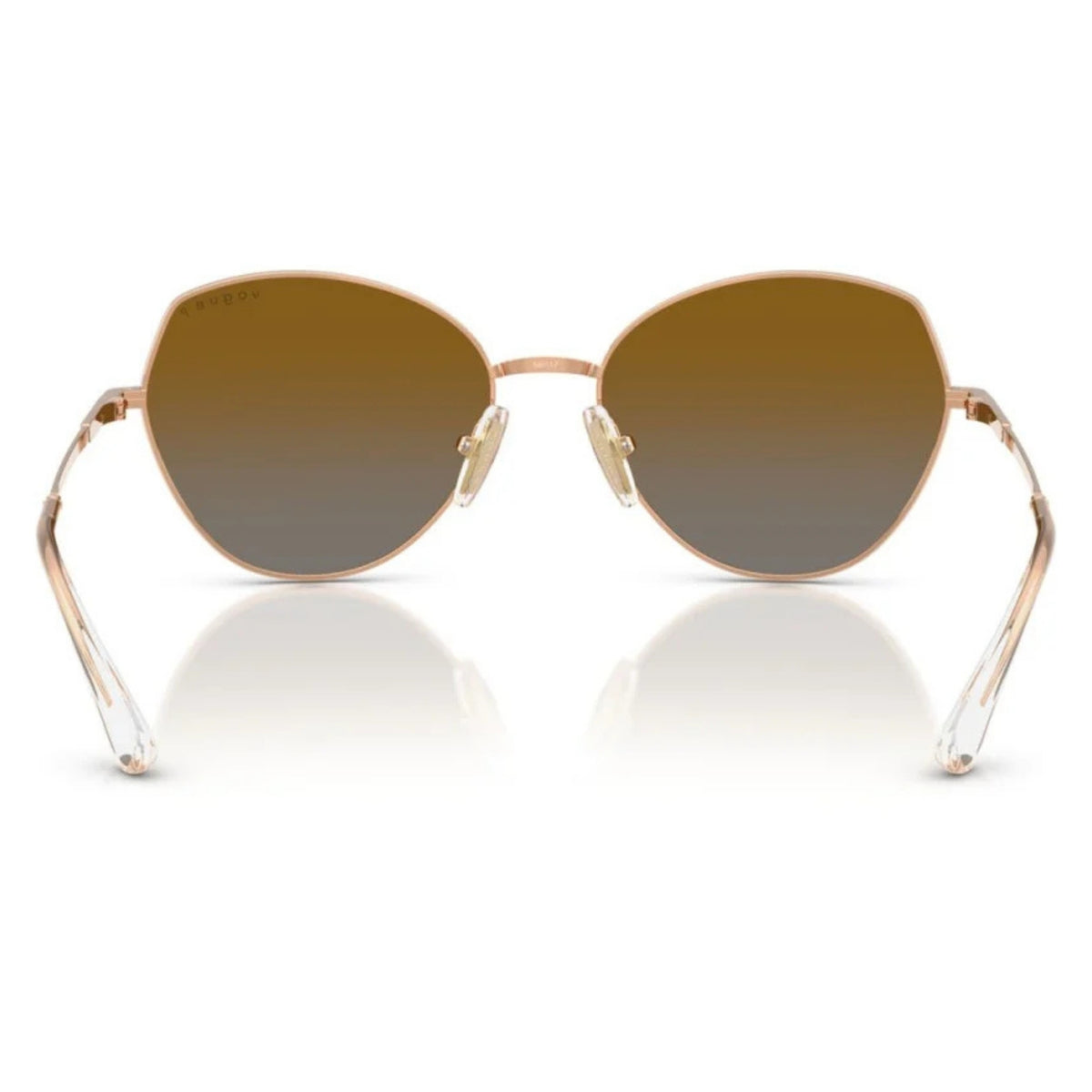 Vogue VO4330S rose gold geometric sunglasses, back view of the frame and temples