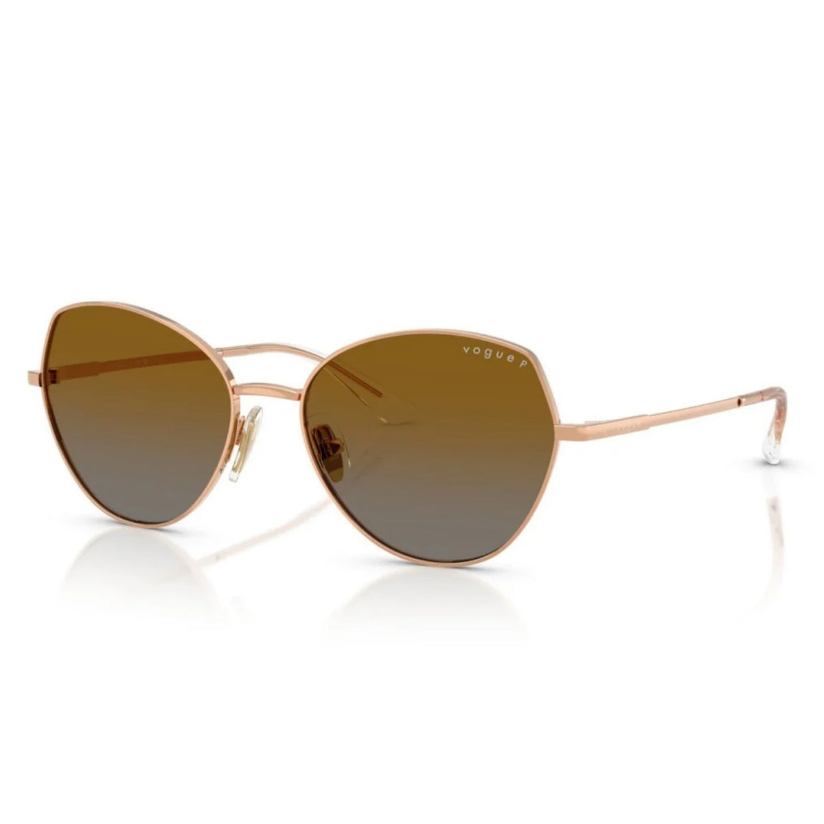 Vogue VO4330S rose gold geometric sunglasses with grey lenses