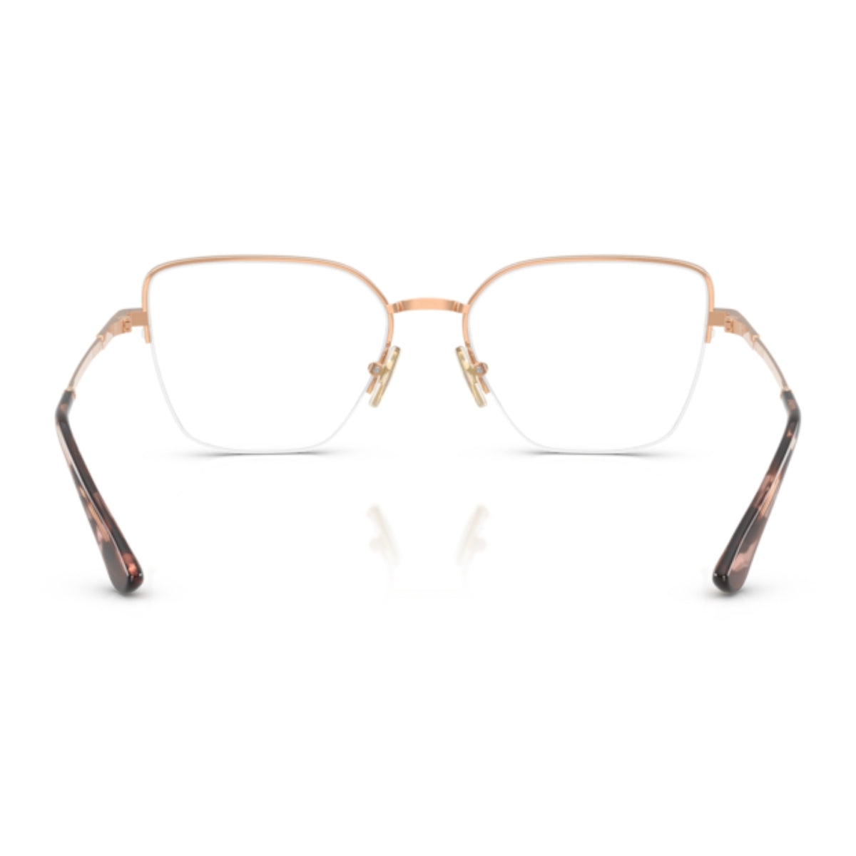 Vogue VO4331 rose gold cat-eye eyeglasses, back view of the frame and temples